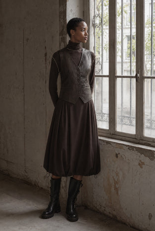 Albina skirt technical jersey | Chocolate