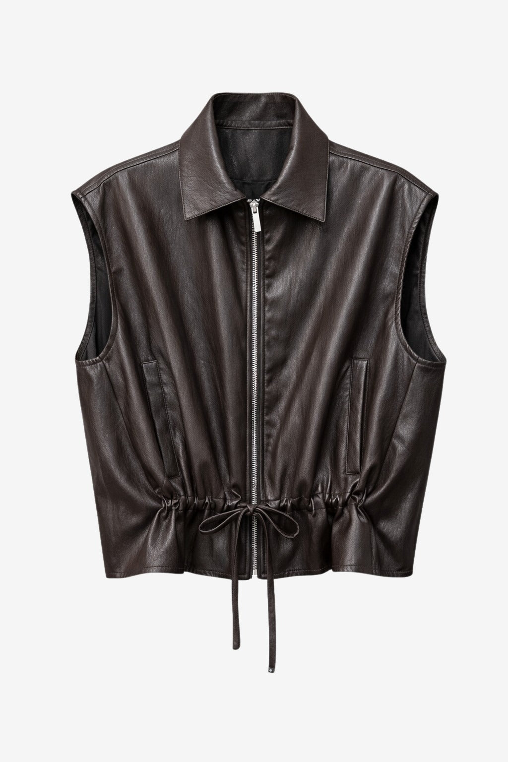 Alora eco leather vest | Dark Brown