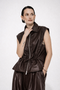 Alora eco leather vest | Dark Brown