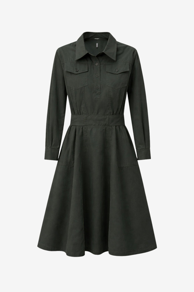 Amara polon shirt dress | Anthracite