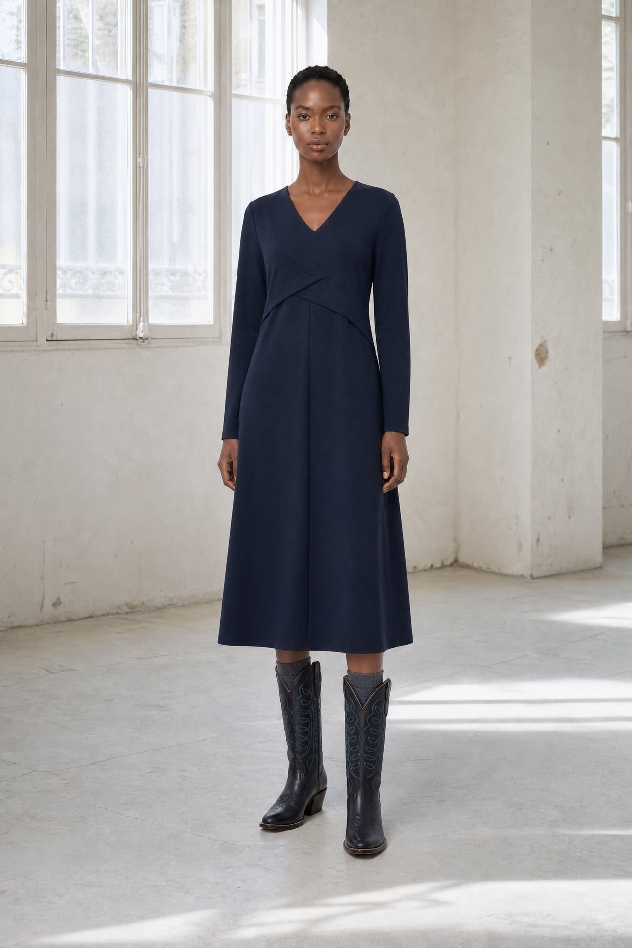 Anita dress technical jersey | Blue