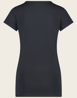 T-shirt con scollo a V, facile da indossare, cotone biologico | Blu