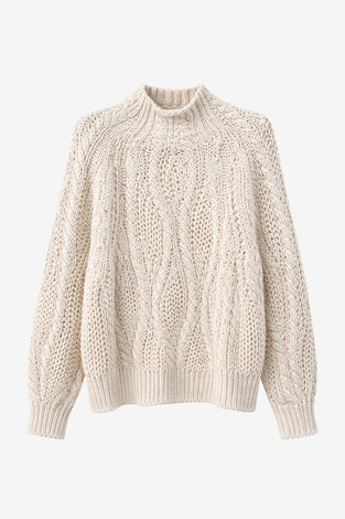 Cozy winter pullover 3094 | Ecru