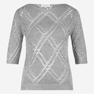 Openwork top with sequins 9040 | Silver