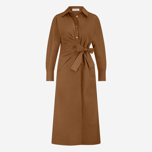 Edyta taffeta dress | Camel