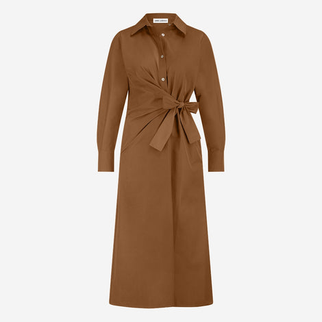 Edyta taffeta dress | Camel