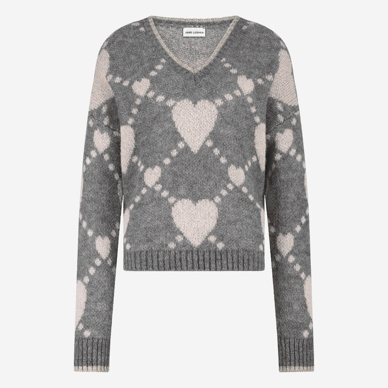 Hearts Pullover H23379 | Grey
