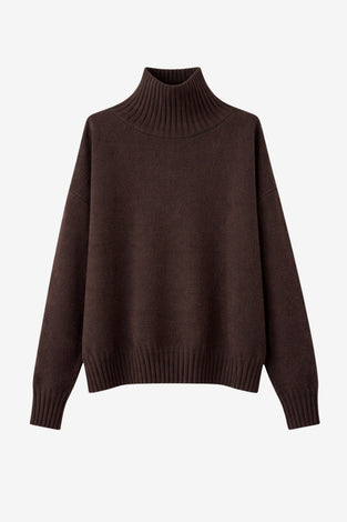 Cashmir wool polo pullover W1165 | Brown