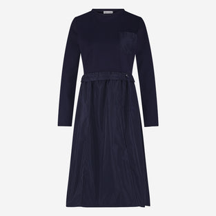 Ester mix cotton taffeta dress | Blue
