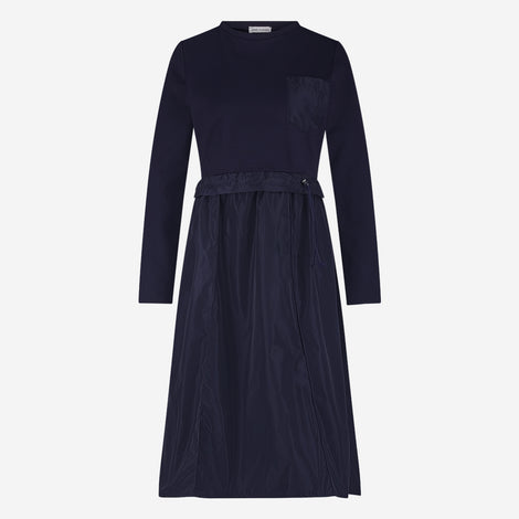 Ester mix cotton taffeta dress | Blue