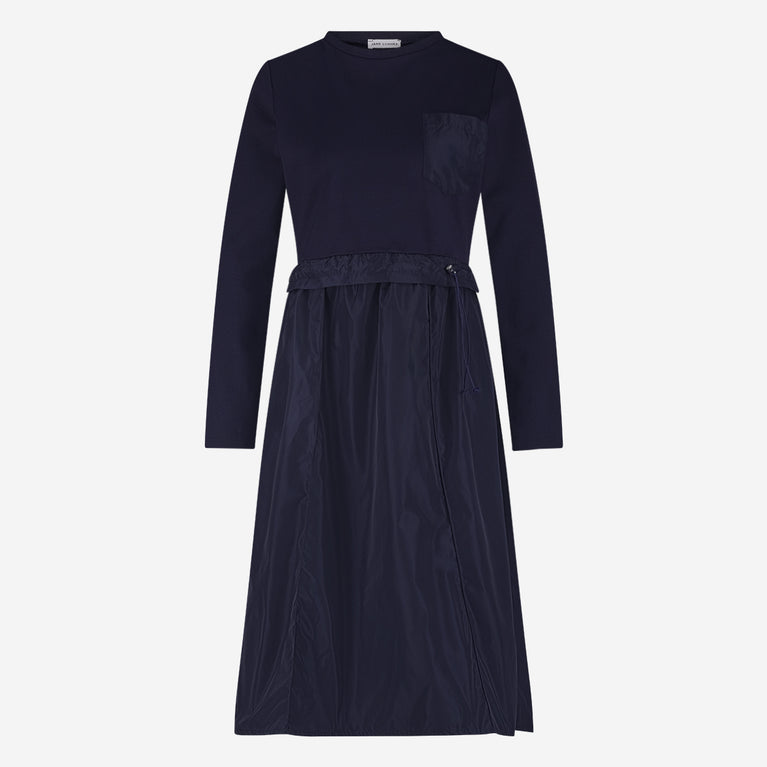 Ester mix cotton taffeta dress | Blue