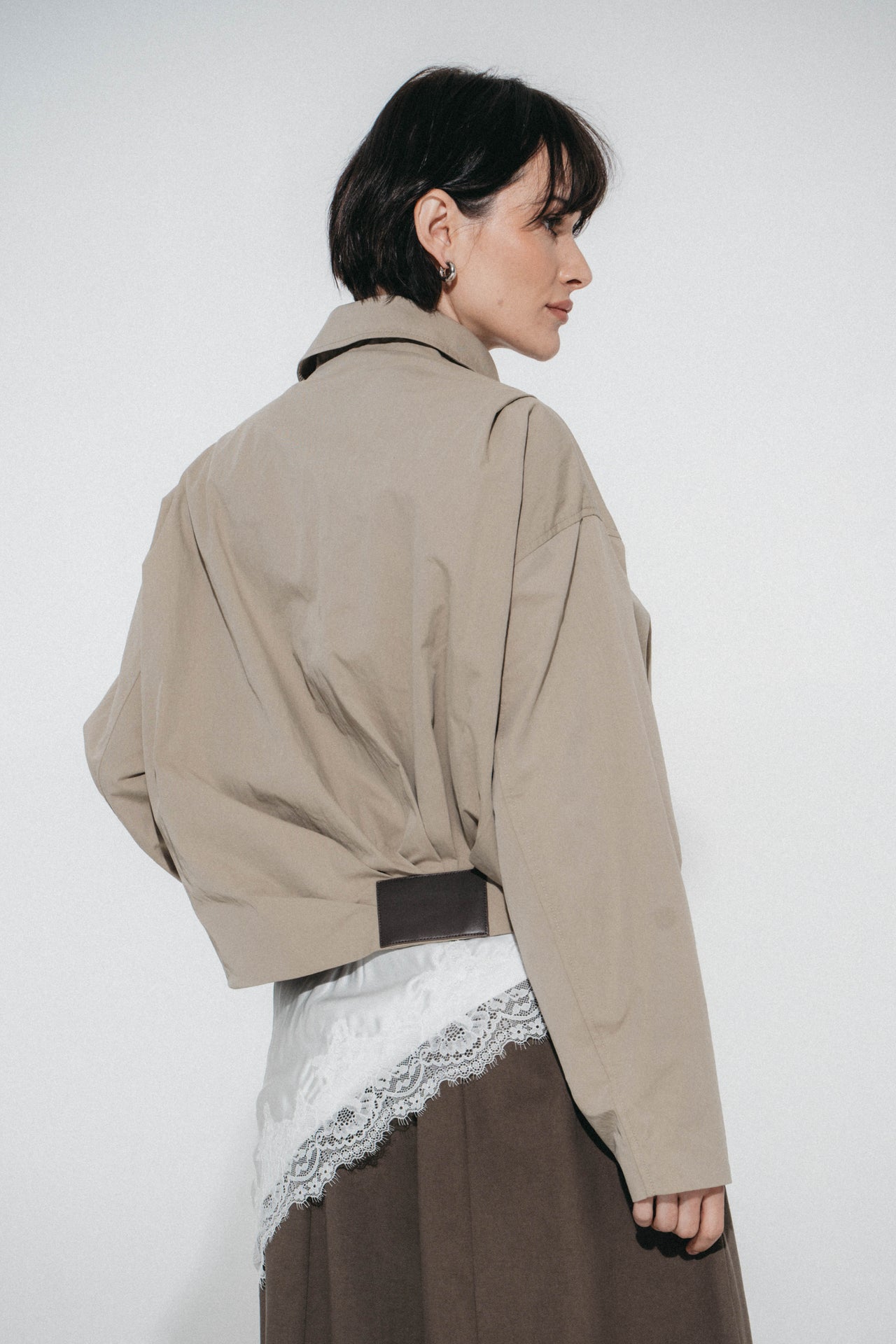 Blaze pleated bomber jacket | Grayish Green