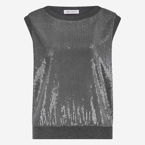 Pallino sequins top | Silver