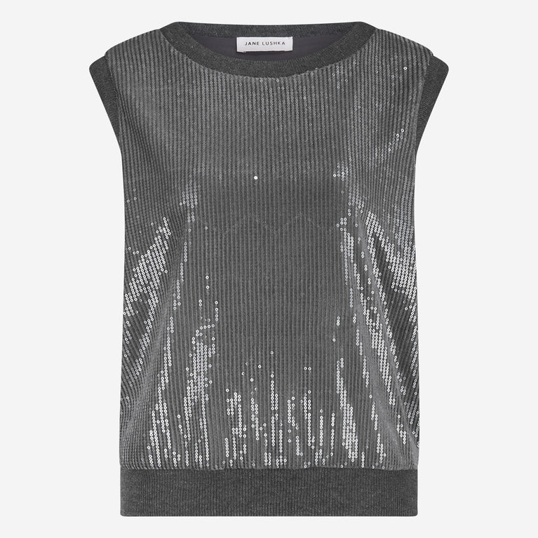 Pallino sequins top | Silver