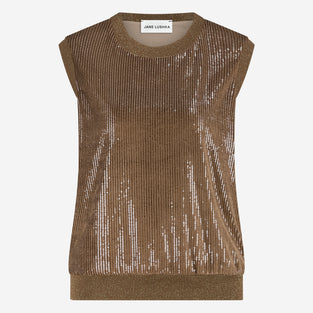 Pallino sequins top | Gold
