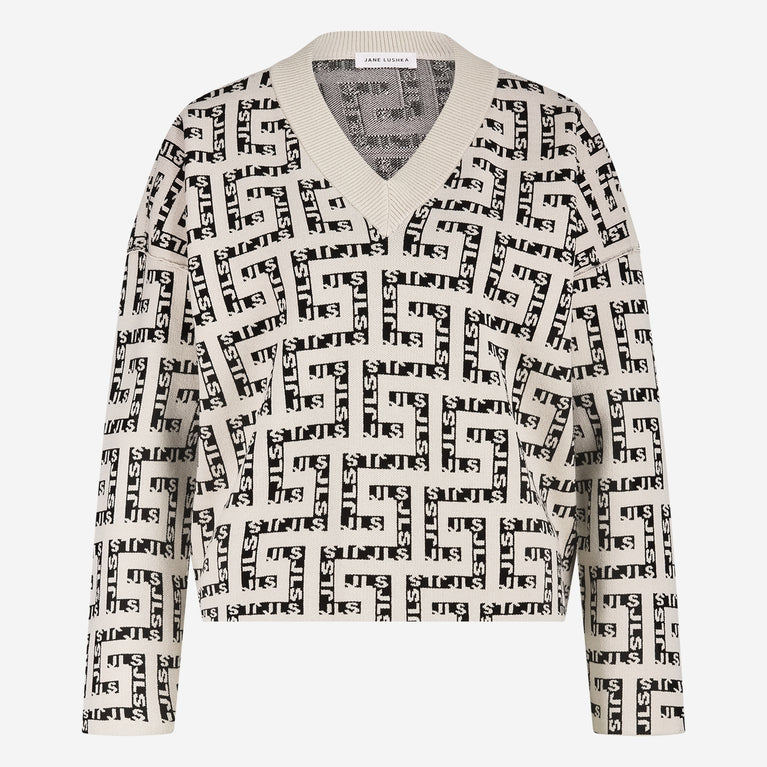 Baker logo pullover | White Black