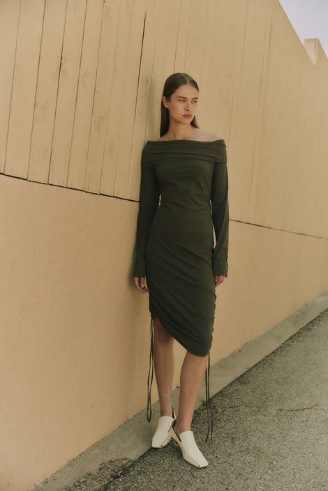 Sonia Dress Technical Jersey | Army