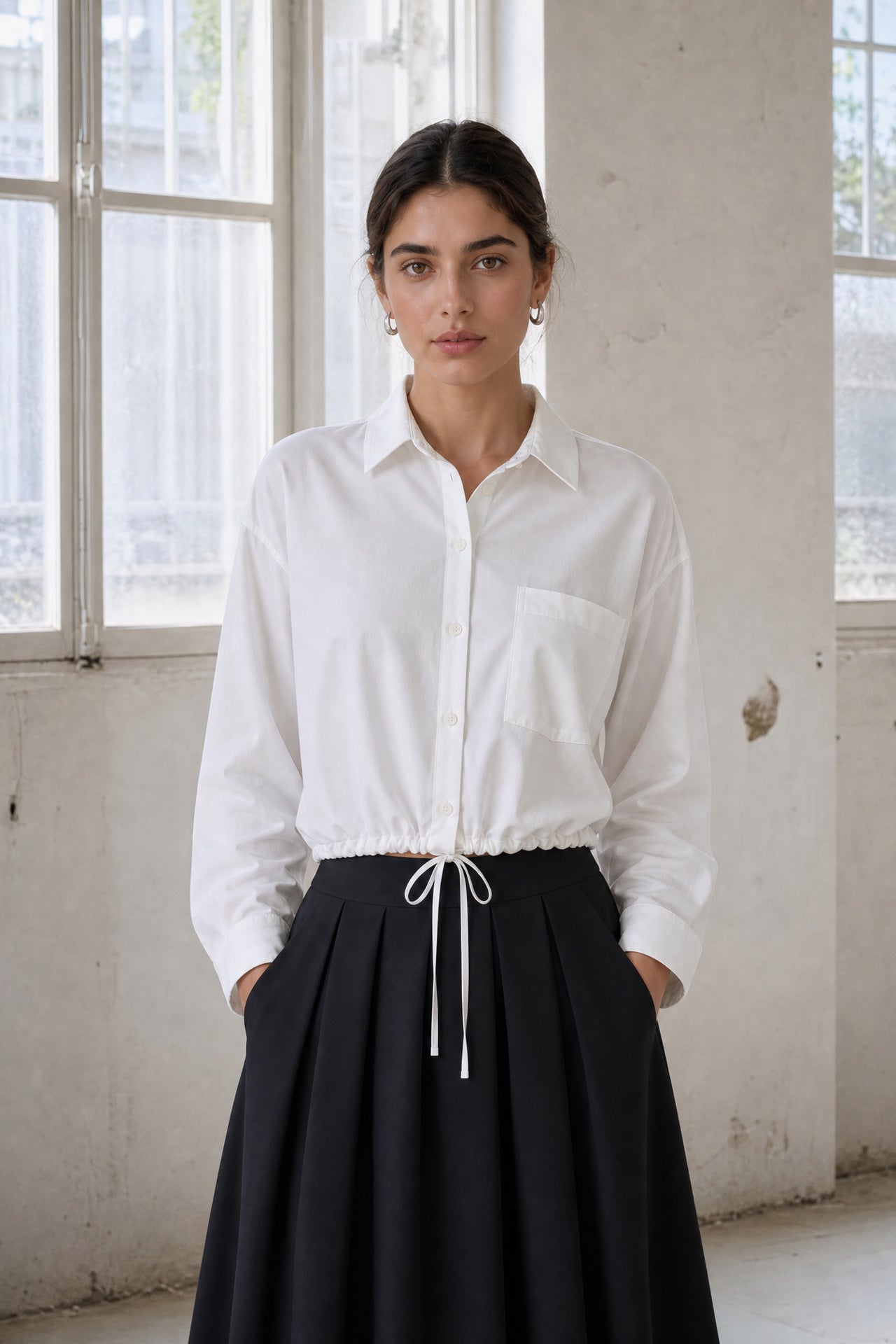Carmen blouse technical jersey | White