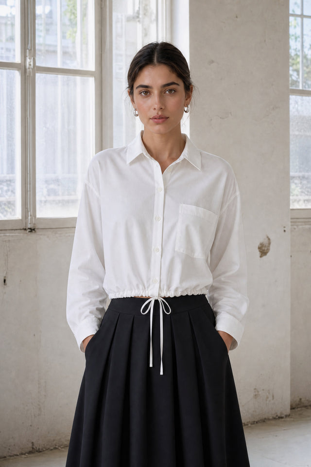 Carmen blouse technical jersey | White