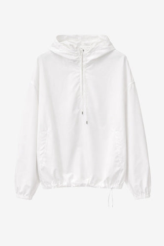 Clio hoodie zipper blouse | White
