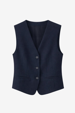 Colette back details gilet | Dark Blue