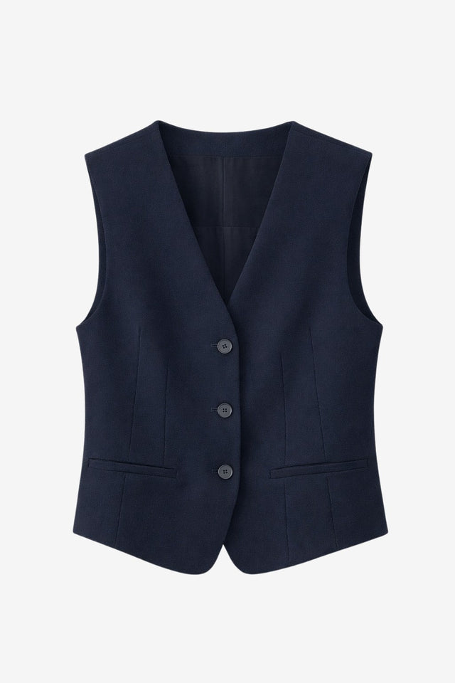 Colette back details gilet | Dark Blue