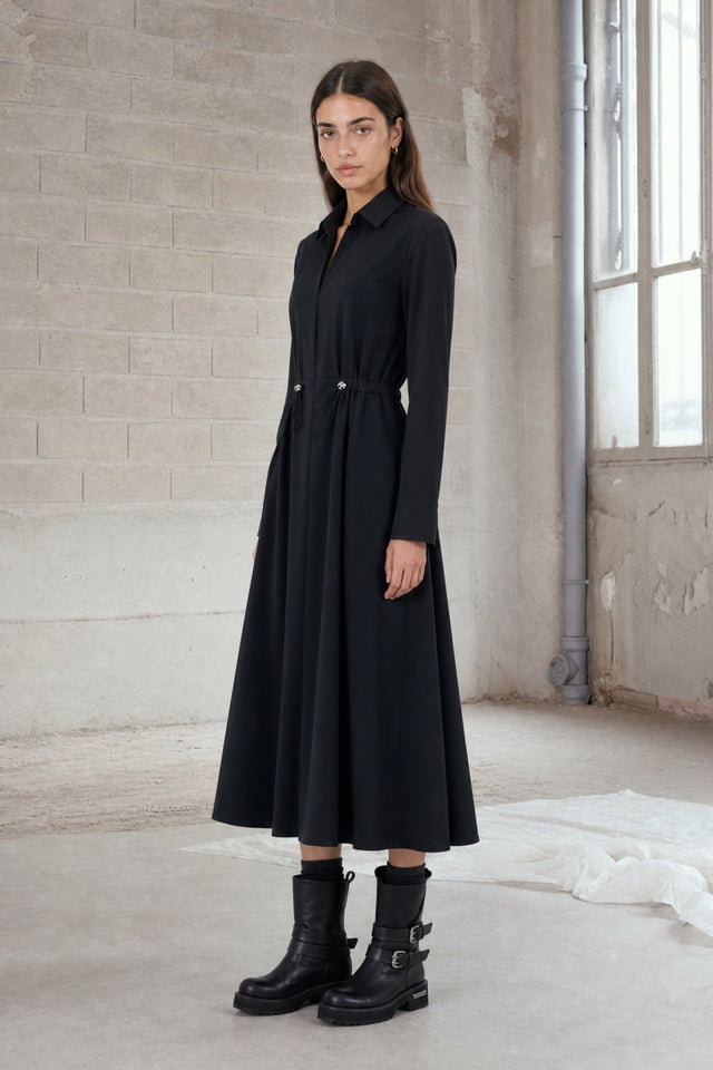 Delfina dress technical jersey | Black