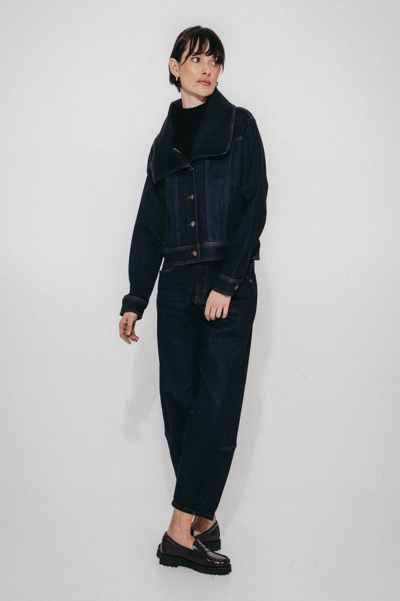 Dramak denim fancy jacket | Dark Blue