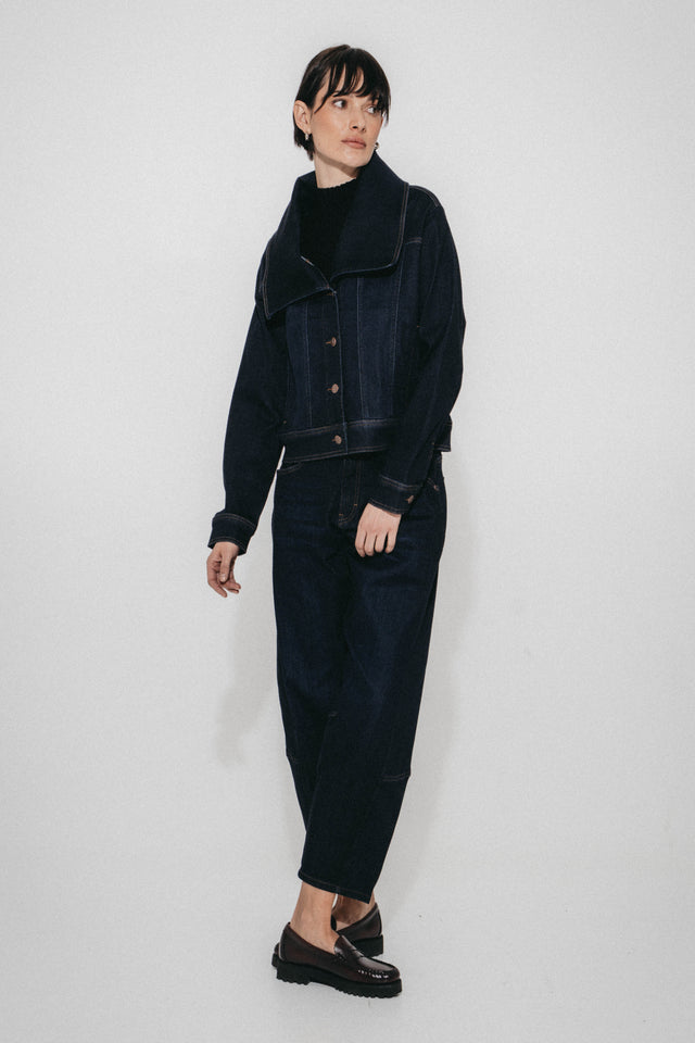 Dramak denim fancy jacket | Dark Blue