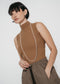 Gaby structure high neck top | Beige