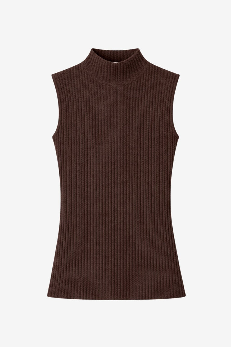 Gaby structure high neck top | Brown