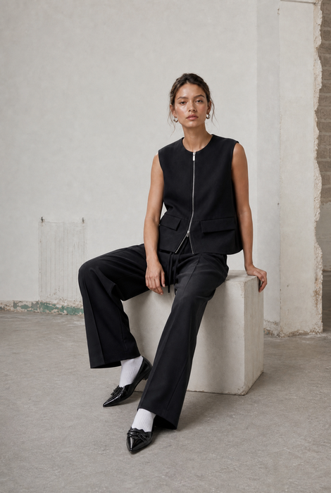 Evo wide-leg technical jersey pants | Black