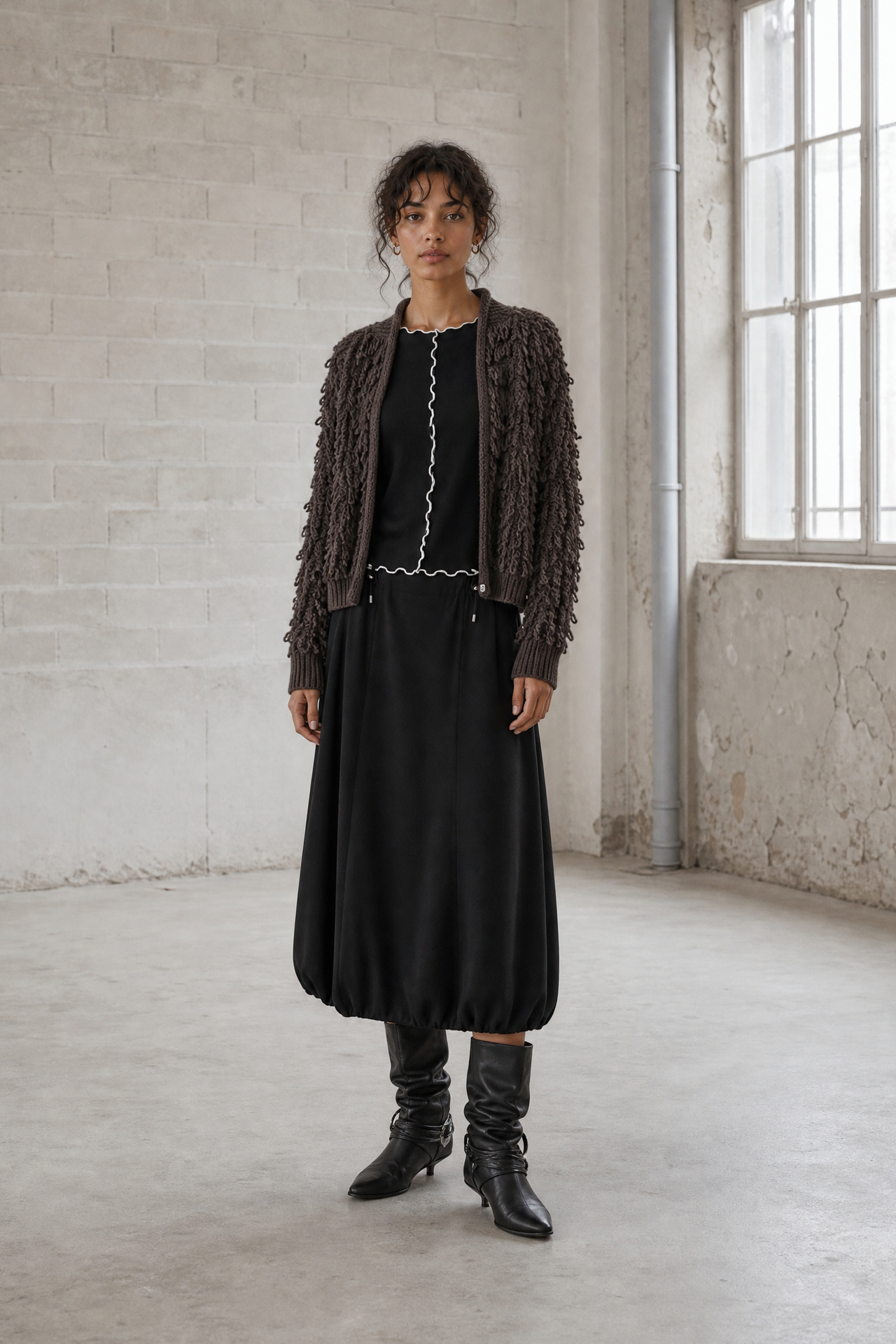 Albina skirt technical jersey | Black