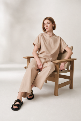 Poplin loos fit top | Sabbia