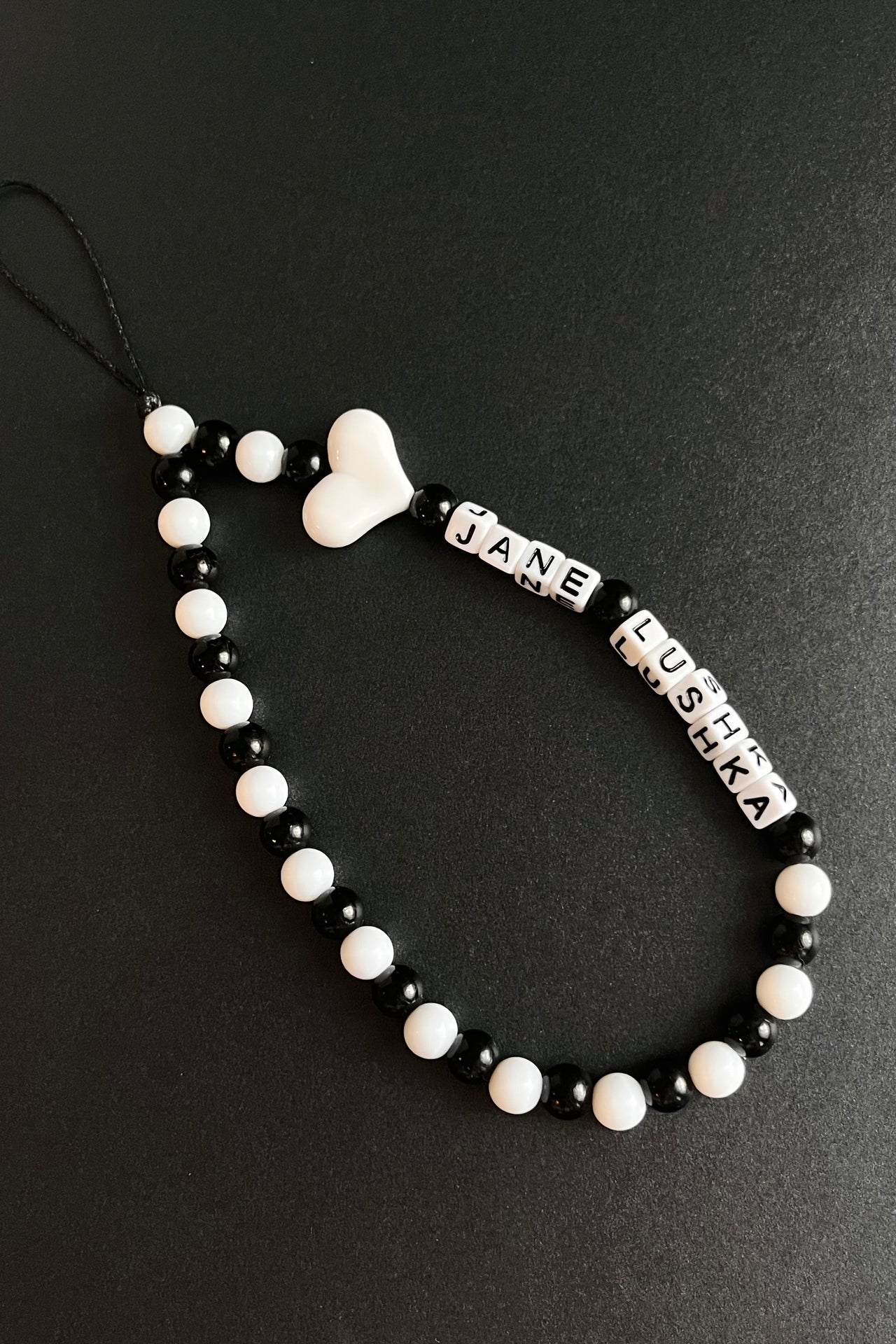 Jane Lushka Phone Charm | White/Black