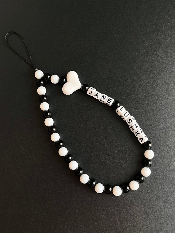 Jane Lushka Phone Charm | White/Black