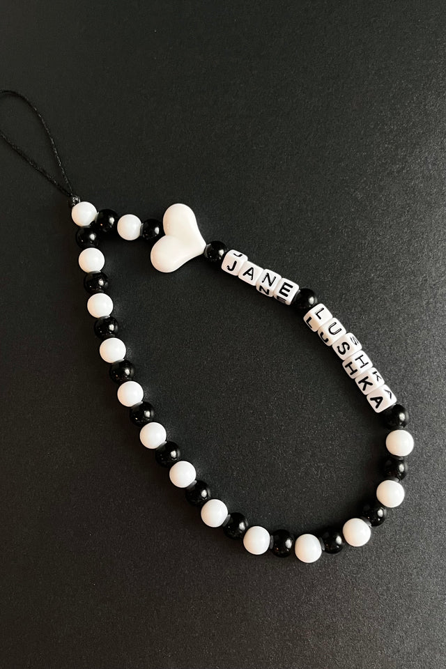 Jane Lushka Phone Charm | White/Black