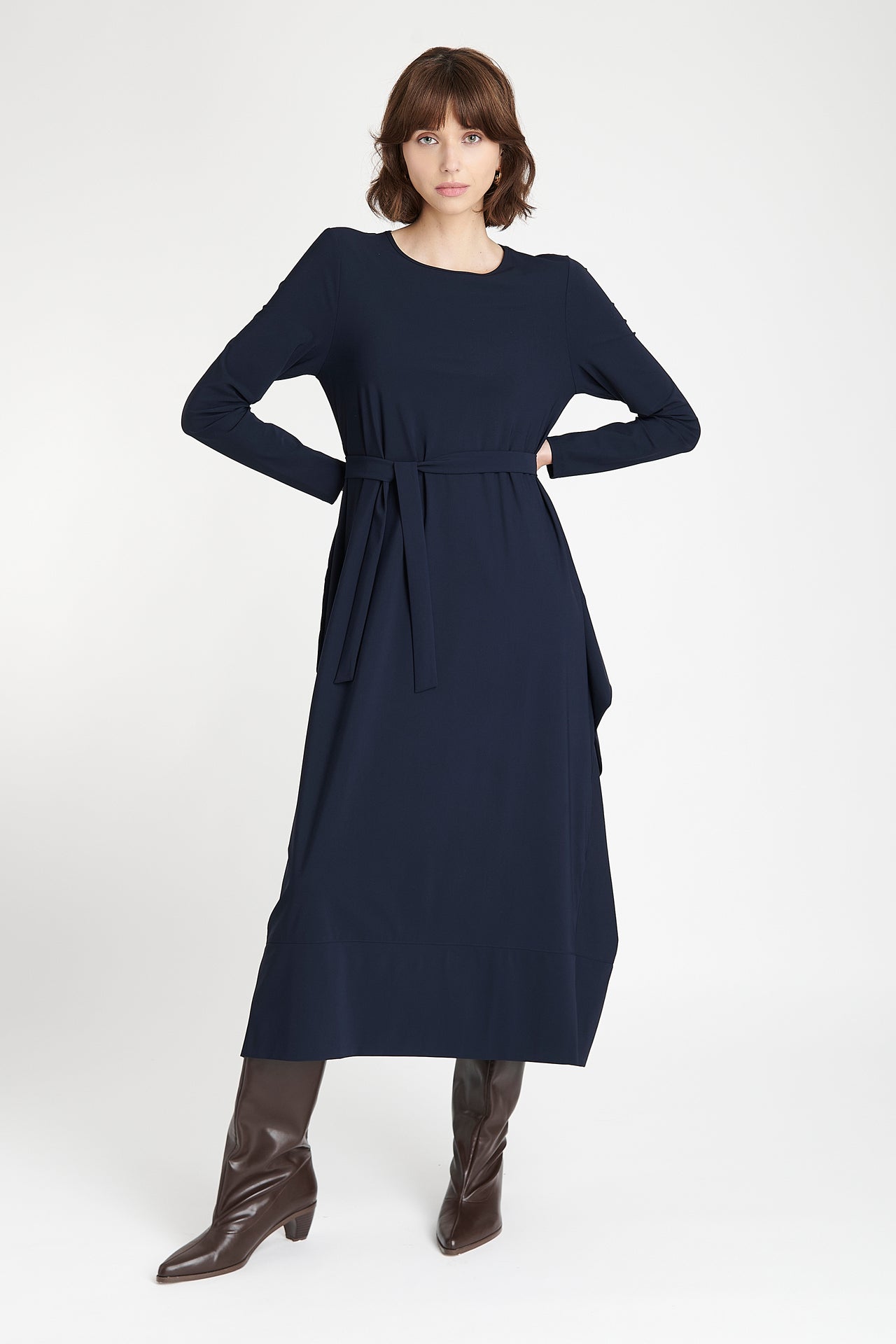 Isabel dress LS technical jersey | Blue