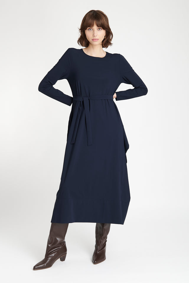 Isabel dress LS technical jersey | Blue