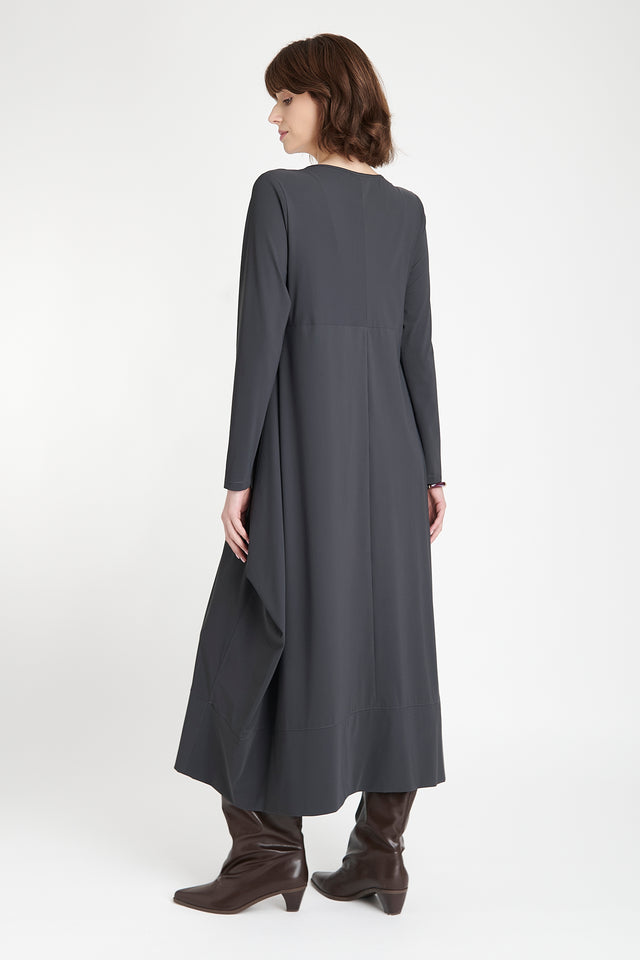 Isabel dress LS technical jersey | Grey