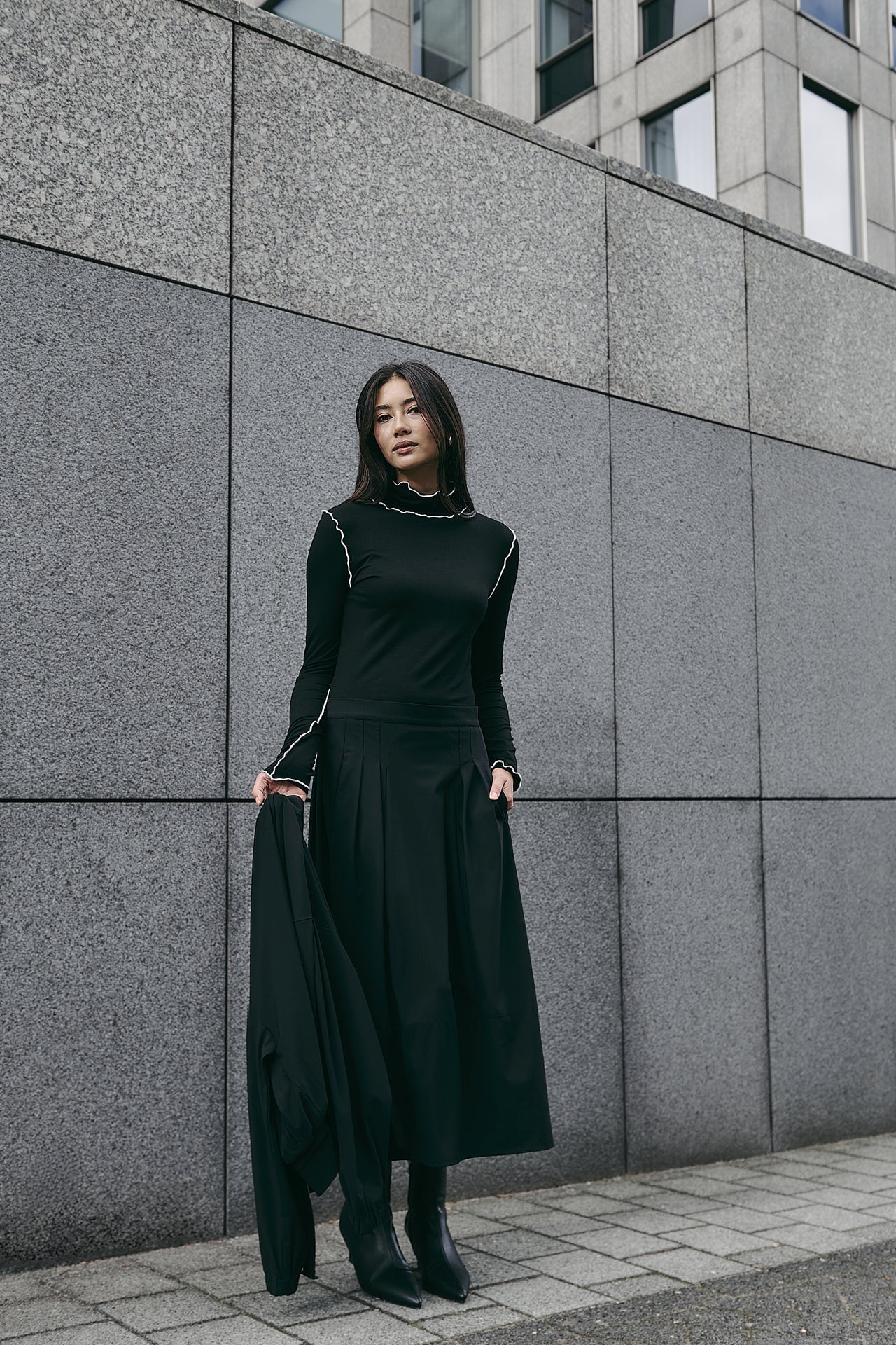 Janice viscose top | Black White