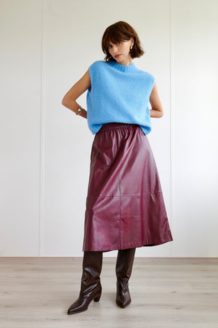 Nitty eco leather skirt | Bordo
