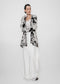 Jacquard print cardigan 2370 | Ecru Moro
