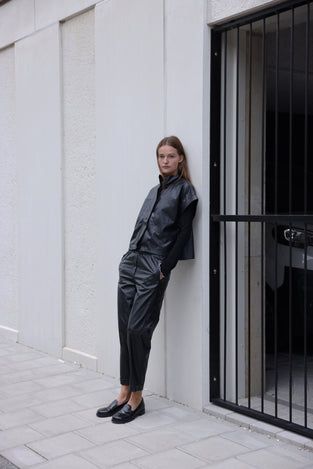 Daphne eco leather pants | Black