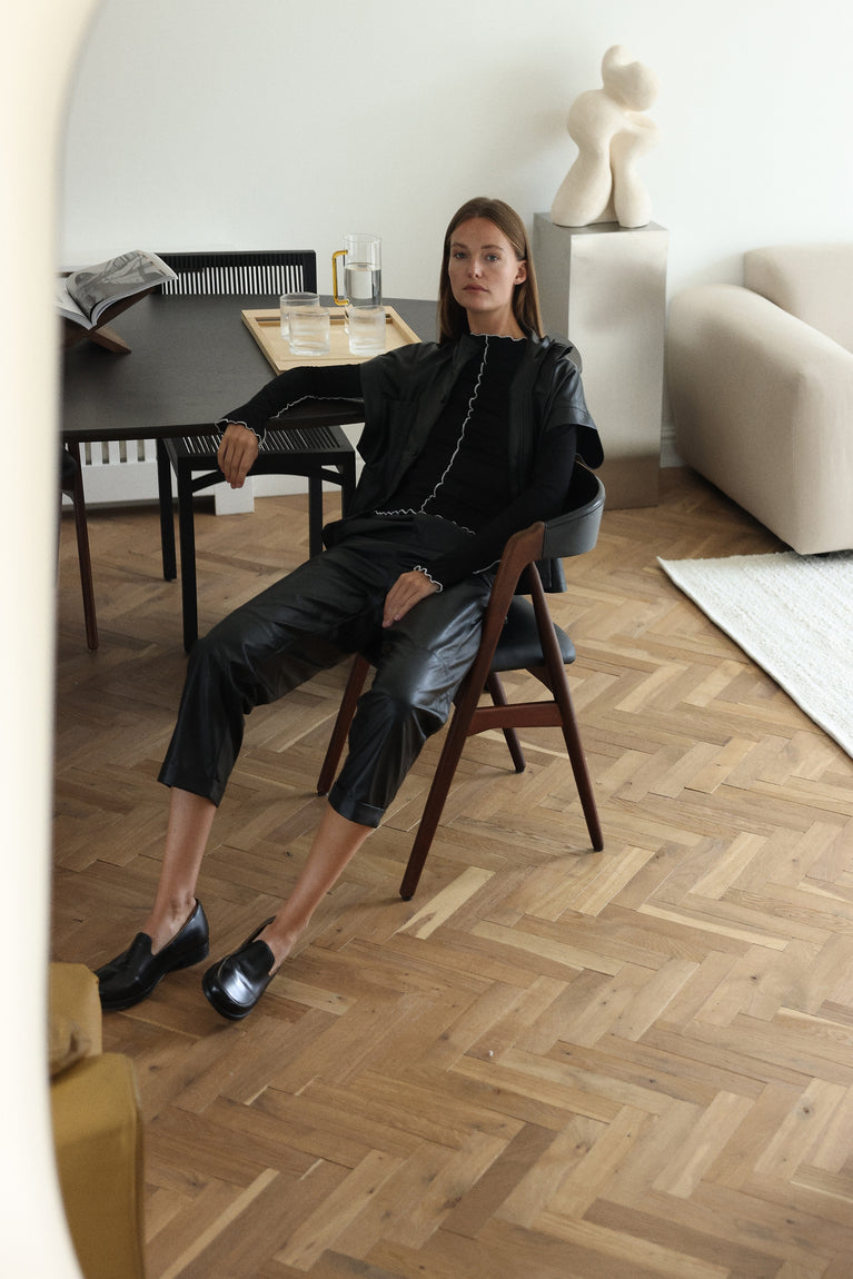 Daphne eco leather pants | Black