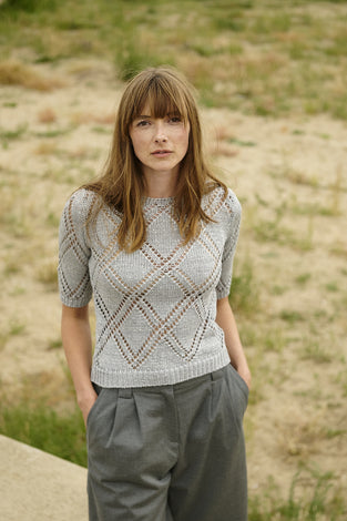 Openwork top with sequins 9040 | Silver