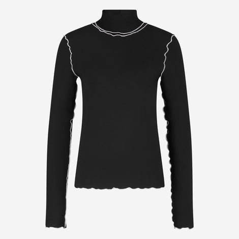 Janice viscose top | Black White