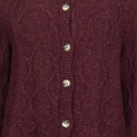 Cardigan in flanella | Bordo