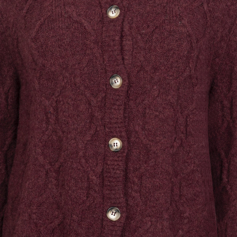 Cardigan in flanella | Bordo