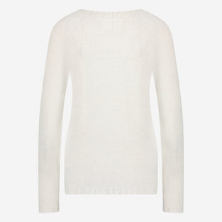 Wholegarment pullover | White